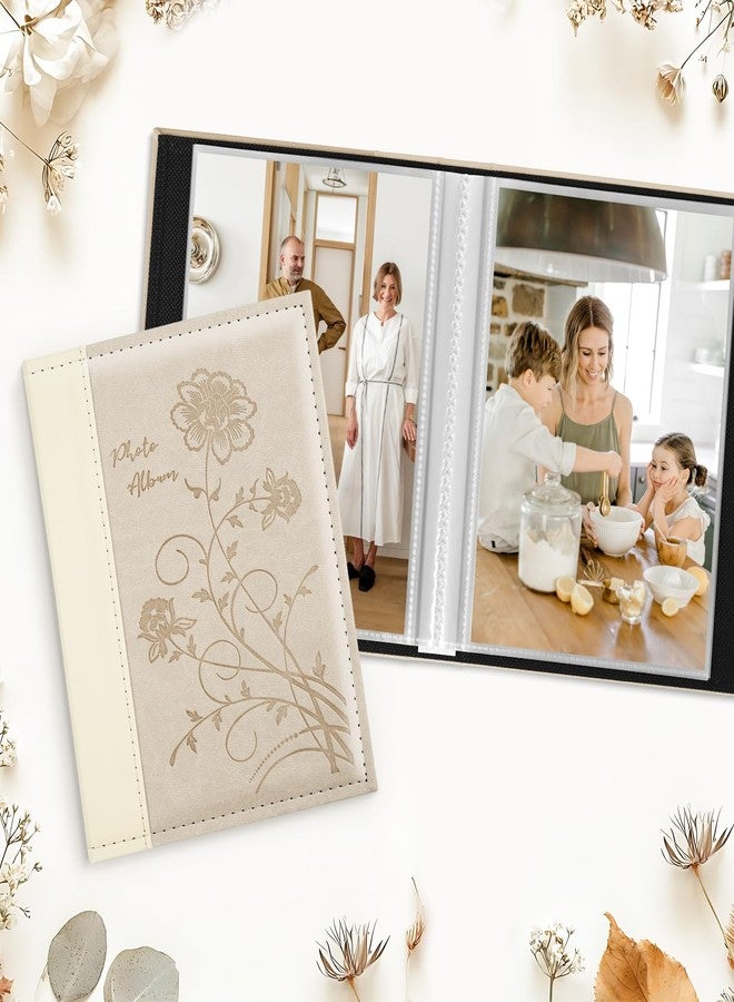 آرت ماج ألبوم صور Artmag 5x7 صفحات شفافة وجيوب وغطاء جلدي منزلق في ألبوم الصور يتسع لـ 50 صورة عمودية 5x7 كتاب صور لحفلات الزفاف والعائلة (بيج) - Image 3
