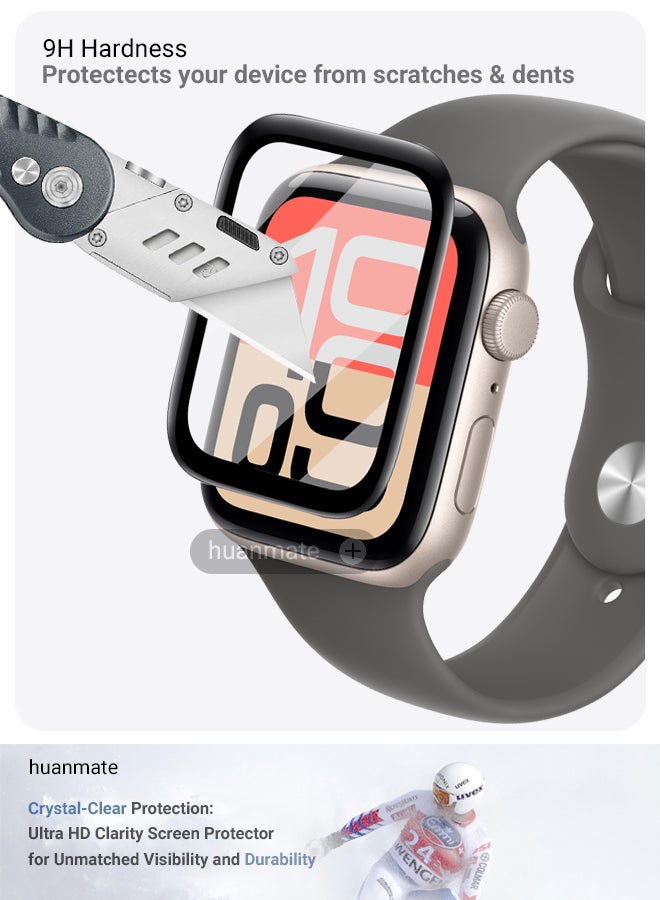 huanmate 2 Pieces Apple Watch SE 3 44mm Premium Screen Protector- Crisp Clarity, Ultimate Safety, Shield Against Smudges, Reliable Quality, Easy Installation & Removal - Image 3