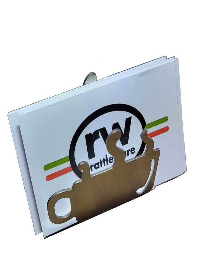 Rattleware Coffee Cup Business Card Holder Stainless Steel Desk Organizer - Image 2