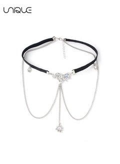 Women's Leg Chain Jewelry - Thigh Chain - High Elasticity Leg Chain + Waist Chain - Diamond Tassel Leg Chain - Glitter Body Chain Fashion Pendant Body Jewelry Girl Beach Summer Vacation Accessories (S