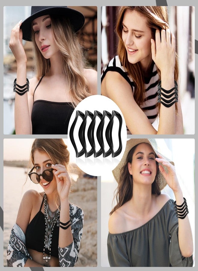 YBMYCM 5PCS Acrylic Chunky Bangle Bracelets for Women Resin Geometric Irregular Wristbands Stackable Bracelet Gift Jewelry - Image 3