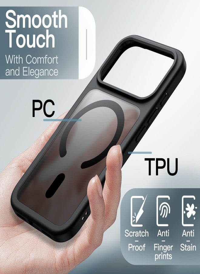 جي تيك جراب مغناطيسي من JETech لهاتف iPhone 17 Pro Max مقاس 6.9 بوصة، متوافق مع MagSafe، غطاء خلفي شفاف غير لامع، نحيف وبسيط، مقاوم للصدمات (أسود) - Image 5