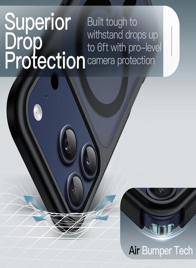 جي تيك جراب مغناطيسي من JETech لهاتف iPhone 17 Pro Max مقاس 6.9 بوصة، متوافق مع MagSafe، غطاء خلفي شفاف غير لامع، نحيف وبسيط، مقاوم للصدمات (أسود) - Image 4