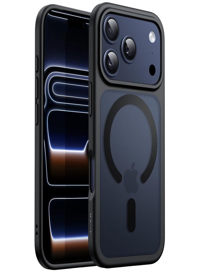 جي تيك جراب مغناطيسي من JETech لهاتف iPhone 17 Pro Max مقاس 6.9 بوصة، متوافق مع MagSafe، غطاء خلفي شفاف غير لامع، نحيف وبسيط، مقاوم للصدمات (أسود) - Image 1