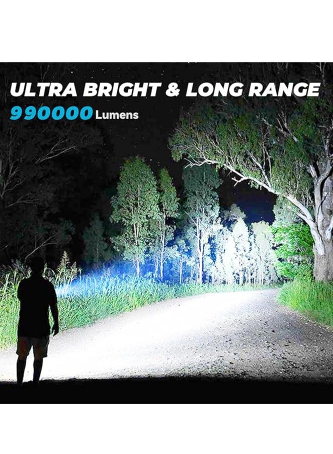 Rechargeable Led Flashlights High Lumens: 990,000 Lumen Super Bright Flashlight, 7 Modes with COB Work Light, IPX6 Waterproof, Powerful Handheld Flash Light for Home, Camping, Hiking - Image 2