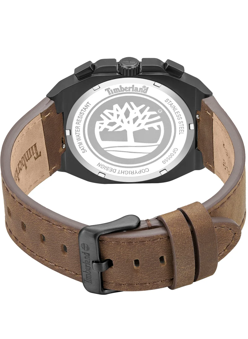 Timberland Men's Mackinac 46mm Men's Chronograph Watch with Brown Dial & Leather Stra