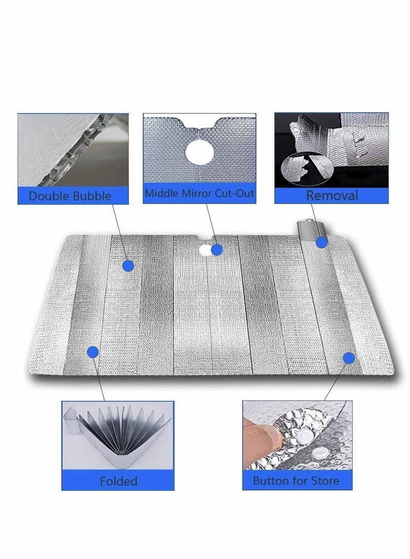 Y&D Car Windscreen Sun Shade Windshield UV Screen Protector Foldable Universal Against Frost Dust for SUV Truck 150cmx80cm  - Image 5