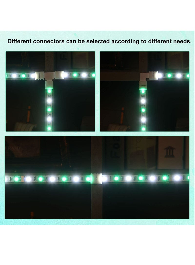 35 Pcs LED Strip Connector 5 Pin Solderless LED Light Connector L Shape LED Lights Extension T Shape Solderless LED Adapter Connector for 5050 3528 LED String Light Extending Connection 10 mm  - Image 4