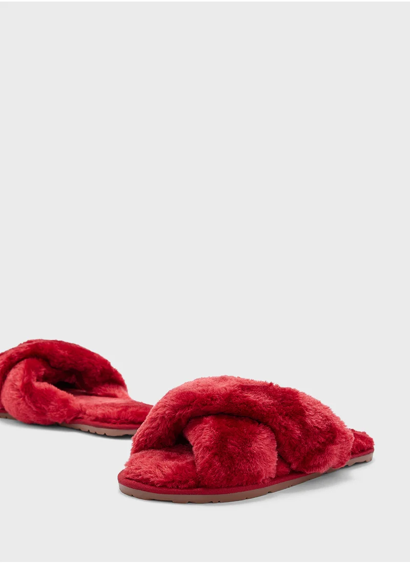 Ginger Fluffy Crossover Bedroom Slippers