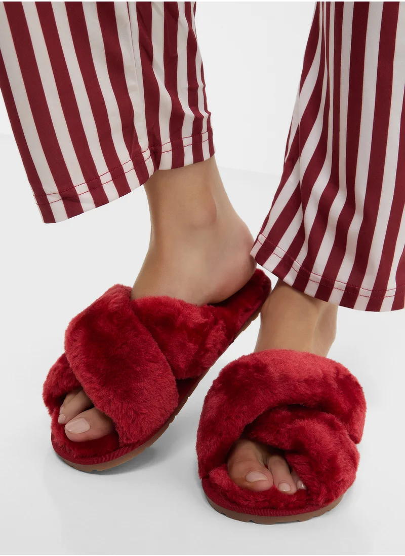 Ginger Fluffy Crossover Bedroom Slippers