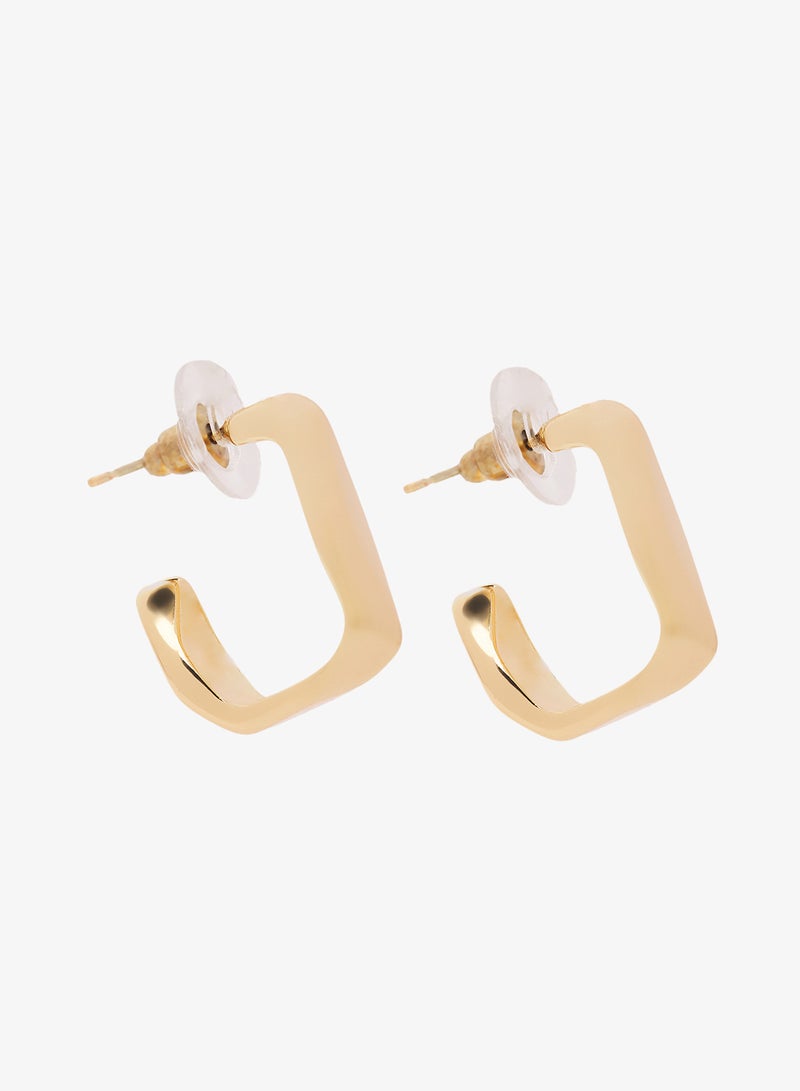 Ginger 2 PK Asymmetrical Gold Hoop Earrings - Image 1