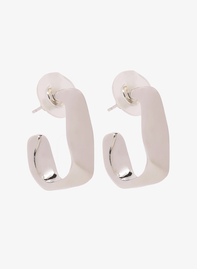 Ginger 2 PK Asymmetrical Gold Hoop Earrings - Image 2