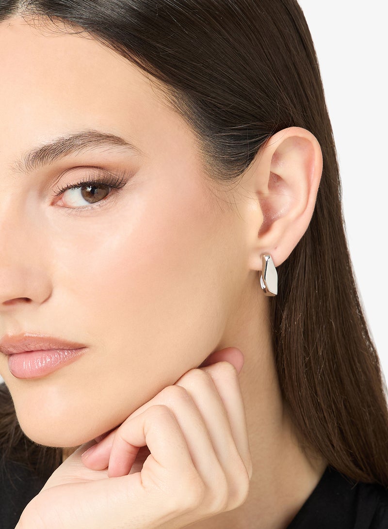 Ginger 2 PK Asymmetrical Gold Hoop Earrings - Image 5