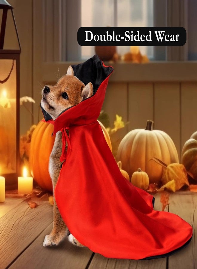 Urnat Cat/Dog Vampire Costume, Cute Funny Scary Pet Cape Cloak Clothes for Kitten & Small Medium Large Dogs, Dress Up Outfit for Halloween Cosplay (Medium) - Image 3