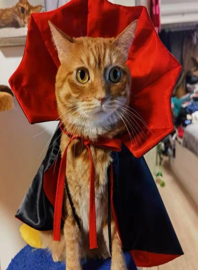 Urnat Cat/Dog Vampire Costume, Cute Funny Scary Pet Cape Cloak Clothes for Kitten & Small Medium Large Dogs, Dress Up Outfit for Halloween Cosplay (Medium) - Image 5