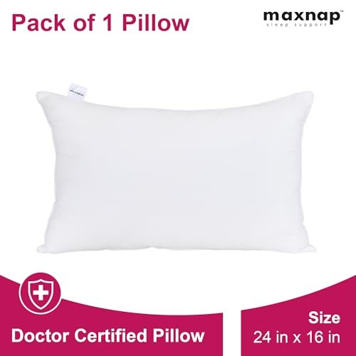MAXNAP Mischief Resto Pillow with White Beading | Soft & Fluffy Microfiber Fill | Elegant Design with Gentle Support | Standard 24 x 16 Inch | Pack of 1 - Image 2
