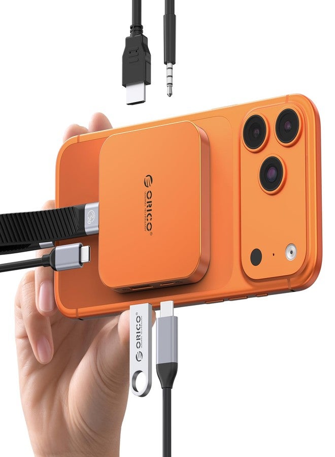 ORICO 10Gbps Magnetic M.2 Docking Station, 6-in-1 USB C HUB & M.2 2230 NVMe Enclosure with HDMI 4K@60Hz, AUX, 100W PD Pass-Through Charging for iPhone/MacBook/iPad MG5 - Image 1