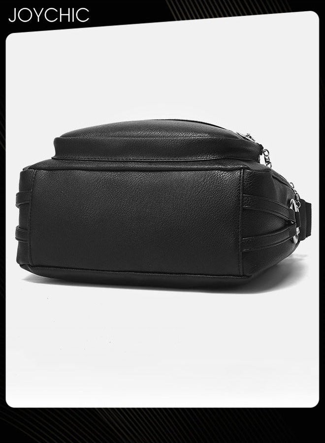 Joychic Women Leather Waterproof and Wear Resistant Crossbody Bag  Ladies Multi Pockets Lightweight Messenger Bag with Adjustable Straps - Image 5