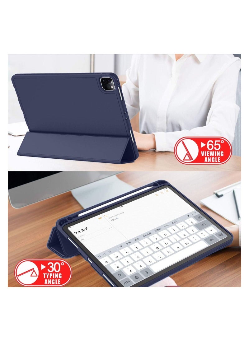 Generic - iPad Pro 12.9 Case 2020 with Pencil Holder (4th Generation), Premium Protective Case Cover with Soft TPU Back and Auto Sleep/Wake Feature for 2020/2018 - Image 1