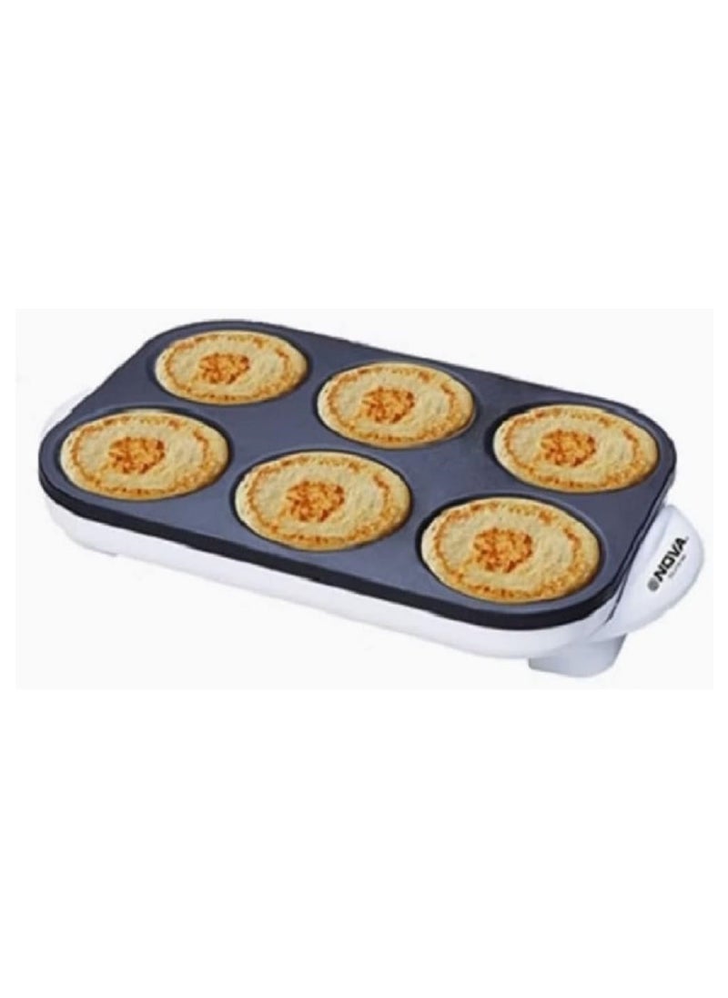 NOVA 2-In-1 Pancake & Crepe Maker | 1000W Non-Stick | 220-240V Electric Griddle - NT-172CM6" White  - Image 1