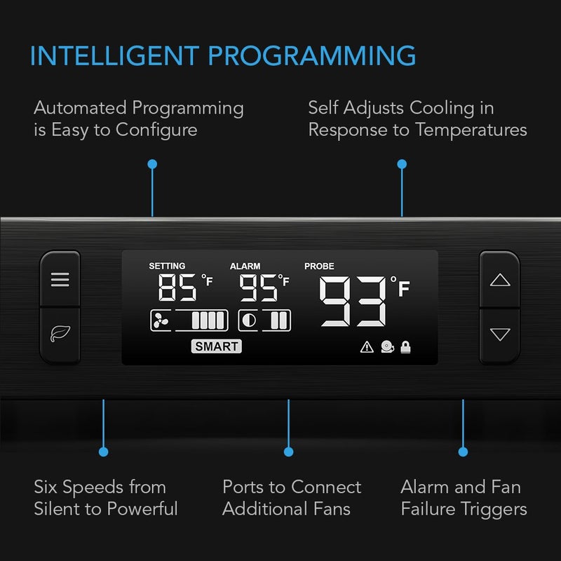 AC Infinity AIRCOM T8, Quiet Cooling Blower Fan System for Digital Video Recorder 17" Rear-Exhaust for Receivers, Amps, DVR, AV Cabinet Components - Image 3