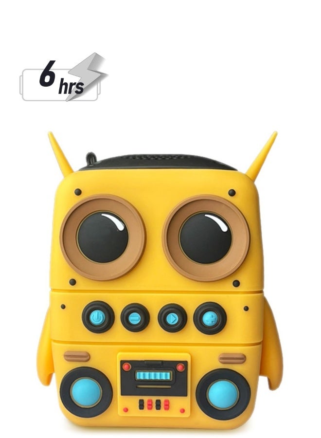 Cartoon Mini Bluetooth Speaker, Small Bluetooth 5.0 Speaker IP65 Wireless Bluetooth Mini Speaker Cute Robot Portable Wireless Speaker Miniature Wireless Robot Speaker for Home Camping Beach Outdoor - Image 1