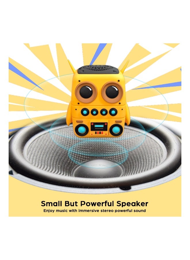 Cartoon Mini Bluetooth Speaker, Small Bluetooth 5.0 Speaker IP65 Wireless Bluetooth Mini Speaker Cute Robot Portable Wireless Speaker Miniature Wireless Robot Speaker for Home Camping Beach Outdoor - Image 4