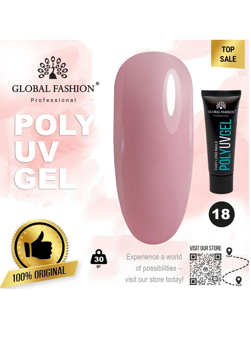 GLOBAL FASHION Global Fashion Poly UV Gel: Long-Lasting, Durable, and Easy-to-Use Nail Enhancements | (18)  - Image 2