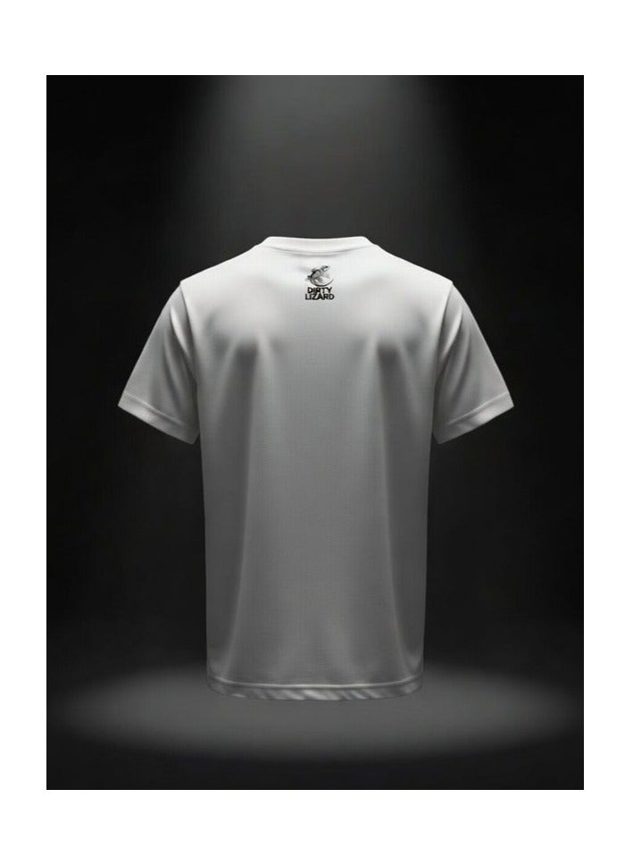 Dirty Lizard White printed t-shirt with Street wear image 100% cotton 39 - Image 2