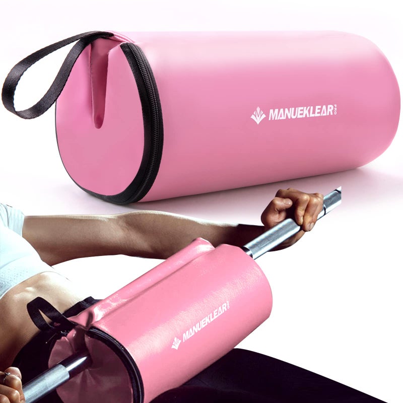 M MANUEKLEAR Hip Thrust Pad for Barbell 3.5" Thick Leather Olympic Barbell Pad for Bench Press Weightlifting Powerlifting (Pink) - Image 1