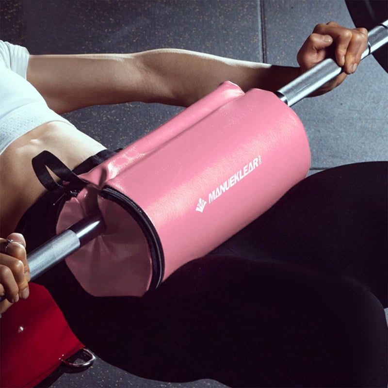 M MANUEKLEAR Hip Thrust Pad for Barbell 3.5" Thick Leather Olympic Barbell Pad for Bench Press Weightlifting Powerlifting (Pink) - Image 4