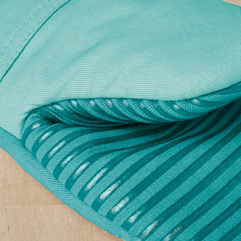 KitchenAid Beacon Two-Tone Non-Slip Oven Mitt Set  Aqua Sky  5.75""x13""  2 Piece - Image 2