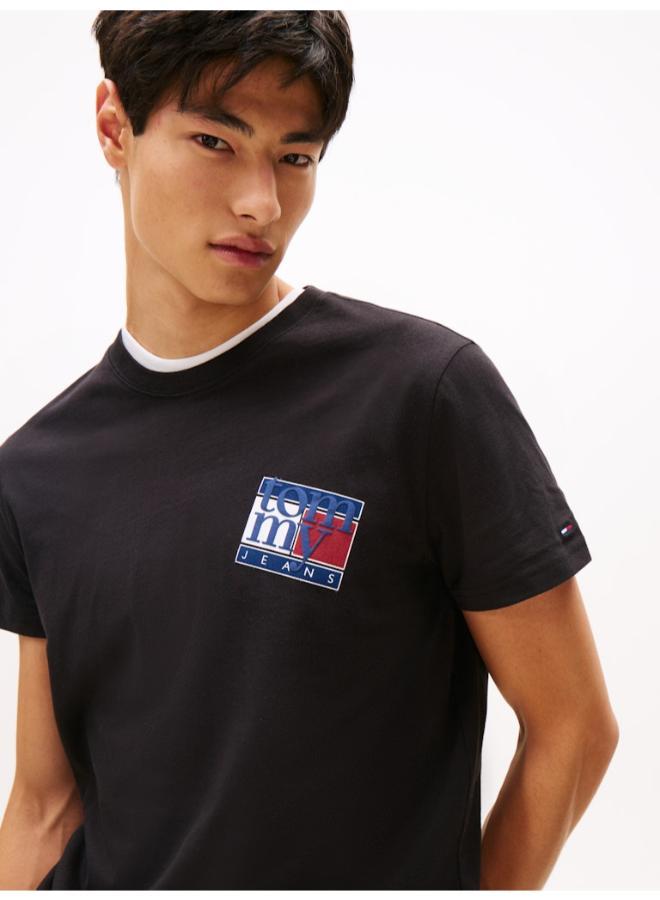 TOMMY JEANS Flag Logo Jersey Crew Neck T-Shirt - Image 3