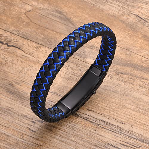 VNOX One Day at a Time Recovery Leather Bracelet Sobriety Gift Addiction Recovery Gift for Men - Image 4