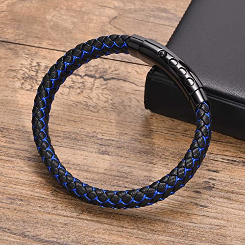 VNOX One Day at a Time Recovery Leather Bracelet Sobriety Gift Addiction Recovery Gift for Men - Image 5