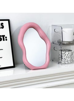Cool Baby Polymorph Pattern Irregular Makeup Mirror Tabletop Vanity Mirror Cosmetic Desktop Mirror Hanging Wall Mirrors Desk Countertop Dressing for Home Bedroom Decorative Pink  - Image 1
