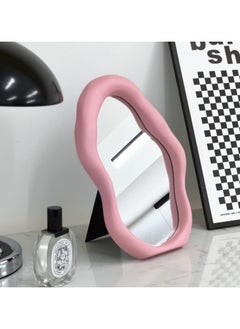 Cool Baby Polymorph Pattern Irregular Makeup Mirror Tabletop Vanity Mirror Cosmetic Desktop Mirror Hanging Wall Mirrors Desk Countertop Dressing for Home Bedroom Decorative Pink  - Image 4