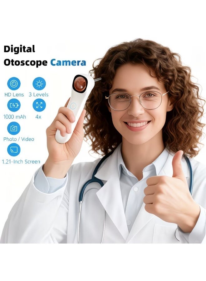 M MIAOYAN 5-in-1 Digital Otoscope with Screen, 1080P HD Ear Camera, 4X Magnification, Rechargeable Ear Wax Removal Tool for Ear, Nose, Skin Inspection - Image 5