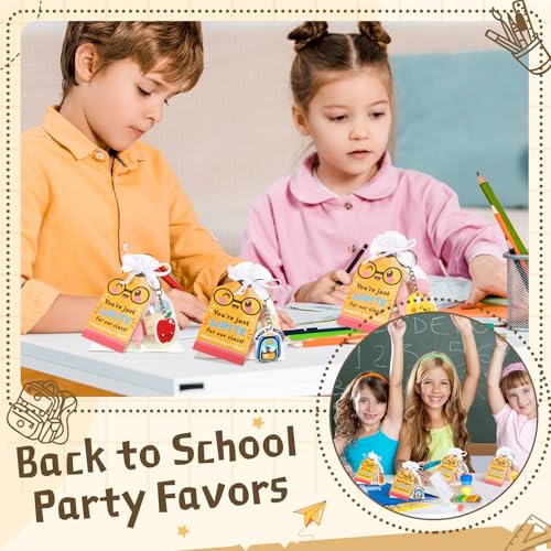 Trnayi 24 Set Back to School Gifts for Student, First Day of School Keychain Gift Set with Gift Tags and Organza Bags for Classroom Reward Gifts School Party Goodie Bag Stuffers - Image 2