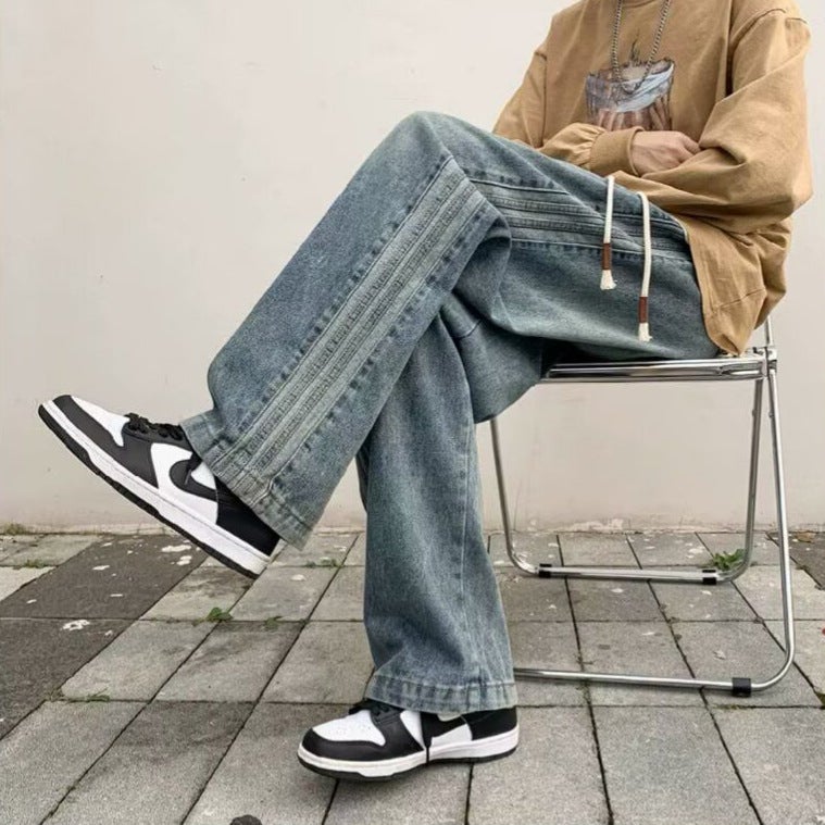 Unisex Classic Denim Jeans Loose Fit Daily Outdoor Wear - Image 2