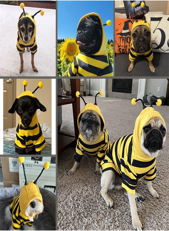 KASTWAVE - Dog Hoodie Bee Costume Pet Outfit Bumblebee Cat Clothes Funny Dog Hooded for Small Medium Dogs Puppy Chihuahua Yorkie Party Cosplay, Black and Yellow (Large) - Image 1