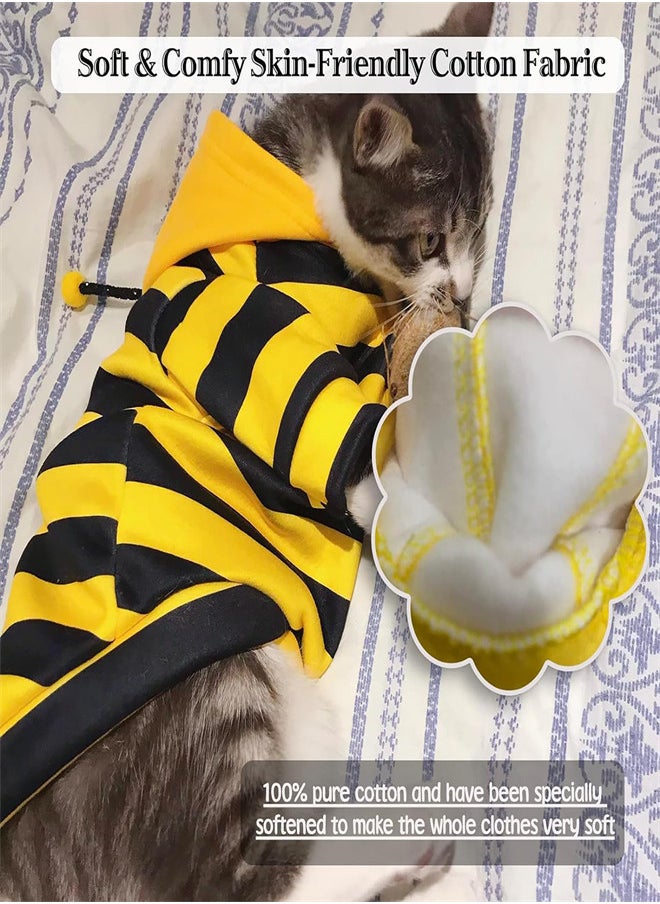 KASTWAVE - Dog Hoodie Bee Costume Pet Outfit Bumblebee Cat Clothes Funny Dog Hooded for Small Medium Dogs Puppy Chihuahua Yorkie Party Cosplay, Black and Yellow (Large) - Image 1