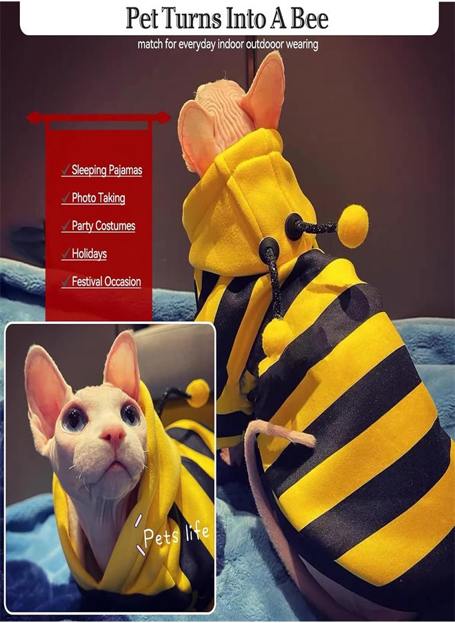 KASTWAVE - Dog Hoodie Bee Costume Pet Outfit Bumblebee Cat Clothes Funny Dog Hooded for Small Medium Dogs Puppy Chihuahua Yorkie Party Cosplay, Black and Yellow (Large) - Image 1