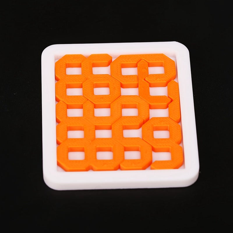 3D Number Jigsaw Puzzle Educational Building Blocks Brain Training Toy for Kids Adults White Orange - Image 1