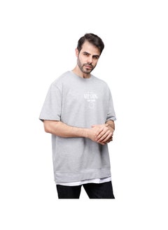 Coup Printed T-Shirt For Men - loose Fit Fit - Grey