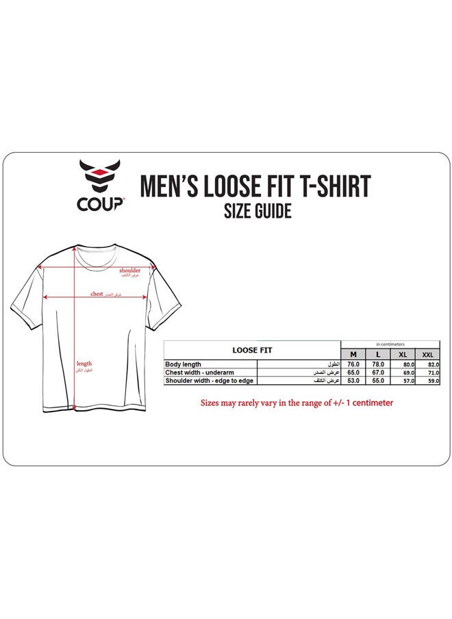 Coup - Coup Printed T-Shirt For Men - loose Fit Fit - Grey - Image 1