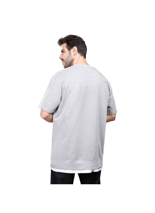 Coup - Coup Printed T-Shirt For Men - loose Fit Fit - Grey - Image 1