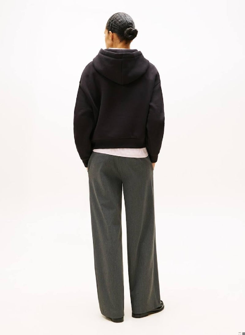 TOMMY HILFIGER Flex Fleece Logo Embroidery Relaxed Hoody - Image 3