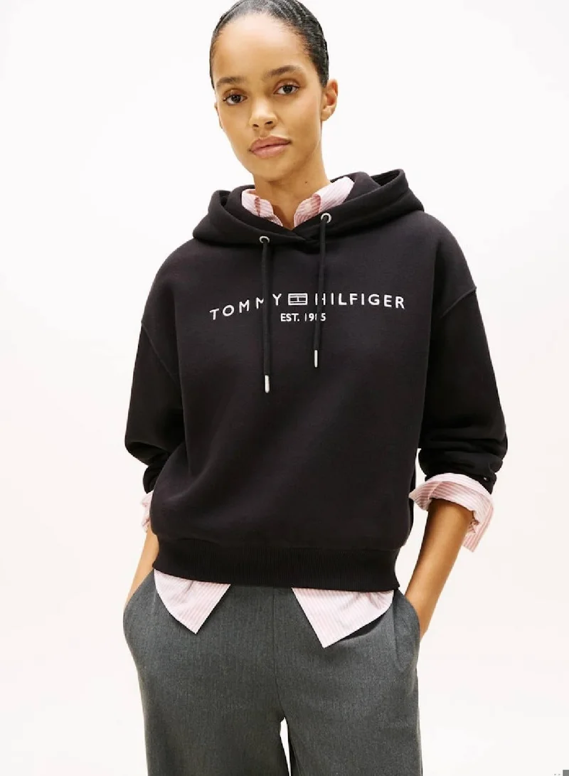 TOMMY HILFIGER Flex Fleece Logo Embroidery Relaxed Hoody