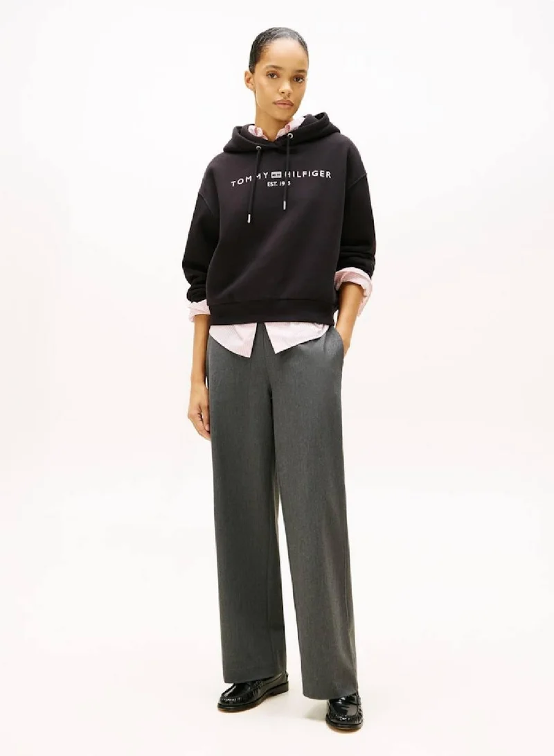 TOMMY HILFIGER Flex Fleece Logo Embroidery Relaxed Hoody